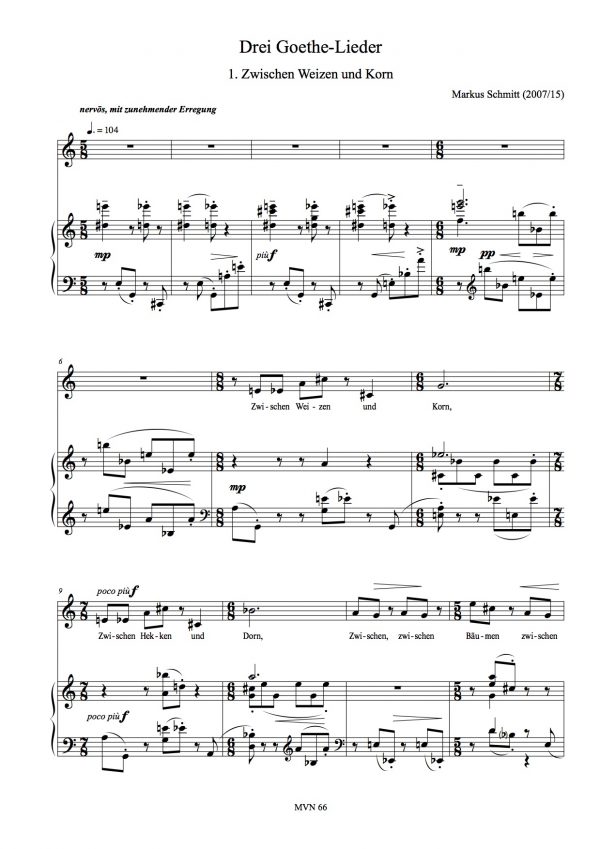 Schmitt, Markus: Goethe-Lieder (mittlere Stimmlage) – Bild 2