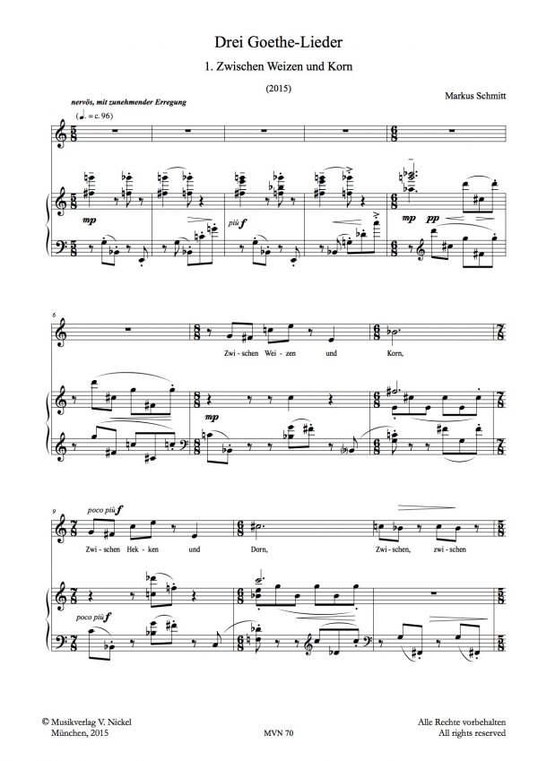 Schmitt, Markus: Goethe-Lieder (hohe Stimmlage) – Bild 2